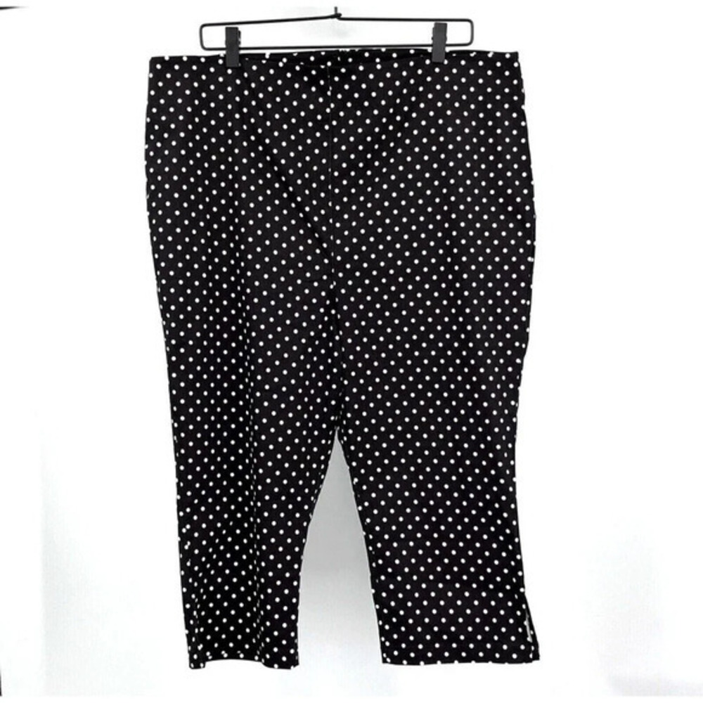 Unique Vintage High-Waisted Retro Capris Pants Size 2x/18 BlackWhite Polka‎ Dot